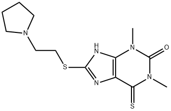 8-[[2-(1-Pyrrolidinyl)ethyl]thio]-6,7-dihydro-1,3-dimethyl-6-thioxo-1H-purin-2(3H)-one