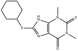 8-(Cyclohexylthio)-1,3-dimethyl-2-thioxo-2,3-dihydro-7H-purin-6(1H)-one