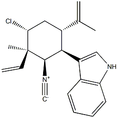 (+)-3-[(1S)-4α-Chloro-3β-ethenyl-2β-isocyano-3-methyl-6α-(1-methylethenyl)cyclohexane-1β-yl]-1H-indole
