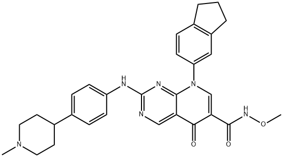 8-(2,3-dihydro-1H-inden-5-yl)-N-methoxy-2-(4-(1-methylpiperidin-4-yl)phenylamino)-5-oxo-5,8-dihydropyrido[2,3-d]pyrimidine-6-carboxamide