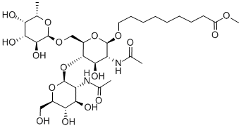 9-[[O-2-(乙酰氨基)-2-脱氧-BETA-D-吡喃葡萄糖基-(1-4)-O-[6-脱氧-ALPHA-L-吡喃半乳糖基-(1-6)]-2-(乙酰氨基)-2-脱氧-BETA-D-吡喃葡萄糖基]氧基]壬酸甲酯