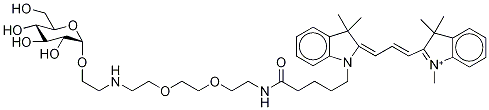 2-[3-[1-[17-(ALPHA-D-吡喃葡萄糖基氧基)-5-氧代-9,12-二氧杂-6,15-二氮杂十七烷-1-基]-1,3-二氢-3,3-二甲基-2H-吲哚-2-亚基]-1-丙烯-1-基]-1,3,3-三甲基-3H-吲哚