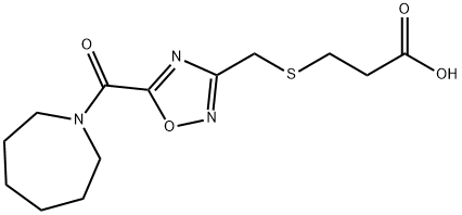 3-(((5-(氮杂环庚烷-1-羰基)-1,2,4-恶二唑-3-基)甲基)硫代)丙酸