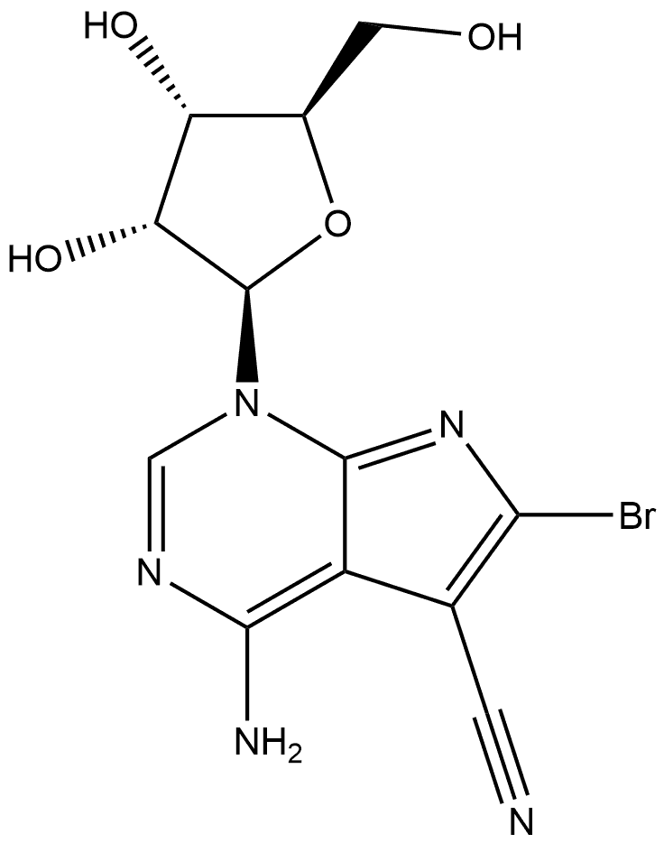 4-Amino-6-bromo-5-cyano-1-(beta-D-ribofuranosyl)-7H-pyrrolo[2.3-d]pyrimidine