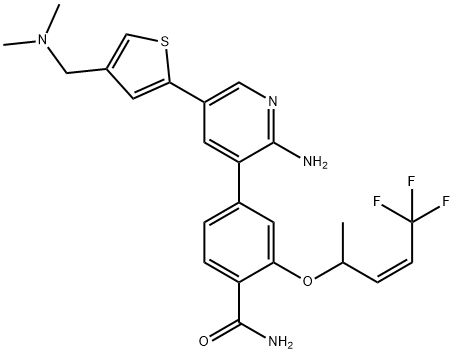 4-[2-Amino-5-[4-[(dimethylamino)methyl]-2-thienyl]-3-pyridinyl]-2-[[(2Z)-4,4,4-trifluoro-1-methyl-2-buten-1-yl]oxy]benzamide