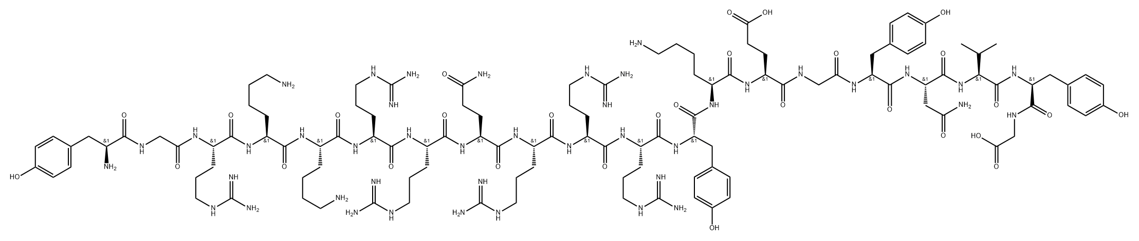 H-TYR-GLY-ARG-LYS-LYS-ARG-ARG-GLN-ARG-ARG-ARG-TYR-LYS-GLU-GLY-TYR-ASN-VAL-TYR-GLY-OH