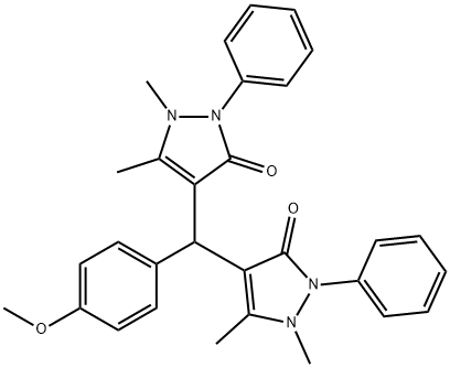 4-[(1,5-dimethyl-3-oxo-2-phenyl-2,3-dihydro-1H-pyrazol-4-yl)(4-methoxyphenyl)methyl]-1,5-dimethyl-2-phenyl-1,2-dihydro-3H-pyrazol-3-one