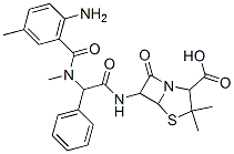 4-Thia-1-azabicyclo[3.2.0]heptane-2-carboxylicacid,6-[2-(6-amino-N-methyl-m-toluamido)-2-phenylacetamido]-3,3-dimethyl-7-oxo-,DL-(8CI)