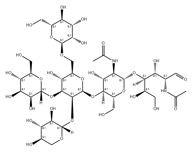 O-ALPHA-D-甘露糖基-(1-3)-O-[ALPHA-D-甘露糖基-(1-6)]-O-[BETA-D-吡喃木糖基-(1-2)]-O-BETA-D-甘露糖基-(1-4)-O-2-(乙酰氨基)-2-脱氧-BETA-D-吡喃葡萄糖基-(1-4)-2-(乙酰氨基)-2-脱氧-D-葡萄糖