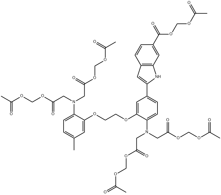 4-(6-羧基-2-吲哚基)-4'-甲基-2,2'-(乙烯基二氧)二苯胺-N,N,N',N'-四乙酸四(乙酰氧基甲基)酯