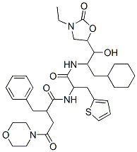 N-(2-((1-(cyclohexylmethyl)-2-(3-ethyl-2-oxo-5-oxazolidinyl)-2-hydroxyethyl)amino)-2-oxo-1-(2-thienylmethyl)ethyl)-gamma-oxo-alpha-(phenylmethyl)-4-morpholinebutanamide