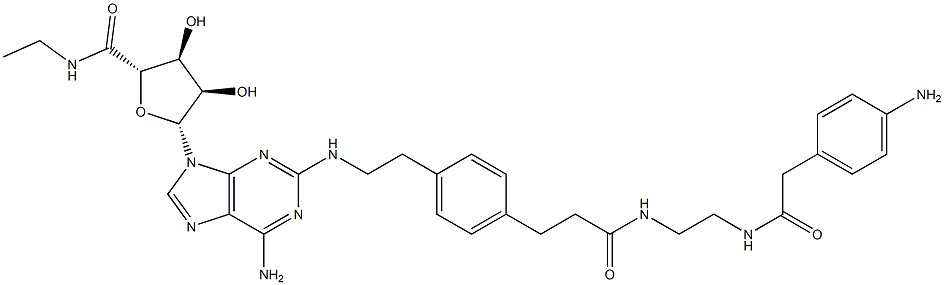 2-(4-(2-(2-((4-aminophenyl)methylcarbonylamino)ethylaminocarbonyl)ethyl)phenyl)ethylamino-5'-N-ethylcarboxamidoadenosine