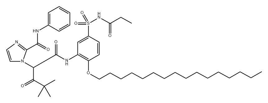 alpha-(2′-(Anilino-carbonyl)imidazolyl)-pivaloyacet-(2-acetyloxy-5-propion-amidosulfonyl-anilid)