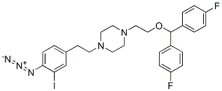 1-(2-(bis-(4-fluorophenyl)methoxy)ethyl)-4-(2-(4-azido-3-iodophenyl)ethyl)piperazine