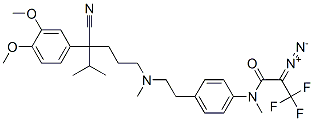 2-(3,4-dimethoxyphenyl)-2-isopropyl-5-(N-(4-(N-methyl-2-diazo-3,3,3-trifluoropropionamido)phenethyl)methylamino)valeronitrile