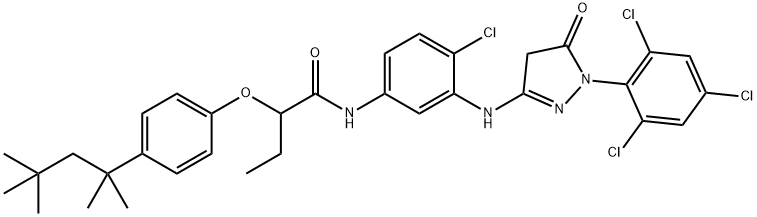 N-[4-Chloro-3-[[4,5-dihydro-5-oxo-1-(2,4,6-trichlorophenyl)-1H-pyrazole-3-yl]amino]phenyl]-2-[4-(1,1,3,3-tetramethylbutyl)phenoxy]butanamide
