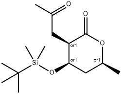 4-(tert-butyldimethylsiloxy)-3,4,5,6-tetrahydro-6-methyl-3-(2-oxopropyl)-2H-pyran-2-one