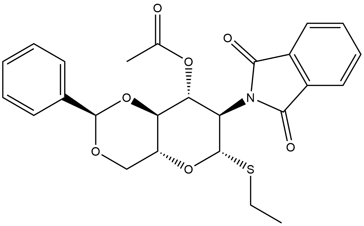 3-O-乙酰基-4,6-O-亚苄基-2-脱氧-2-邻苯二甲酰亚氨基-1-硫代-Β-D-吡喃葡萄糖苷乙酯