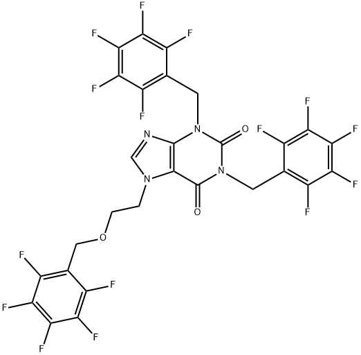 N1,N3-bis(pentafluorobenzyl)-N7-(2-(pentafluorobenzyloxy)ethyl)xanthine