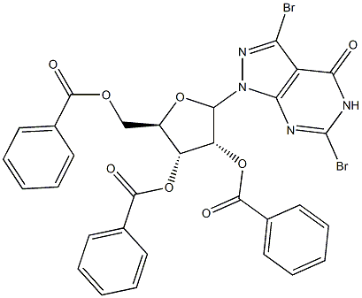 3,6-Dibromo-1,5-dihydro-1-(2,3,5-tri-O-benzoyl--D-ribofuranosyl)-4H-pyrazolo[3,4-d]pyrimidin-4-one