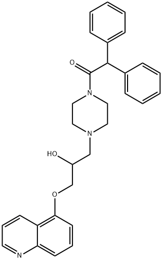 1-[4-[2-羟基-3-(5-喹啉基氧基)丙基]-1-哌嗪基]-2,2-二苯基乙酮