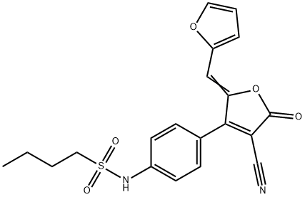 N-[4-(4-cyano-2-furfurylidene-2,5-dihydro-5-oxo-3-furyl)phenyl]butane-1-sulfonamide