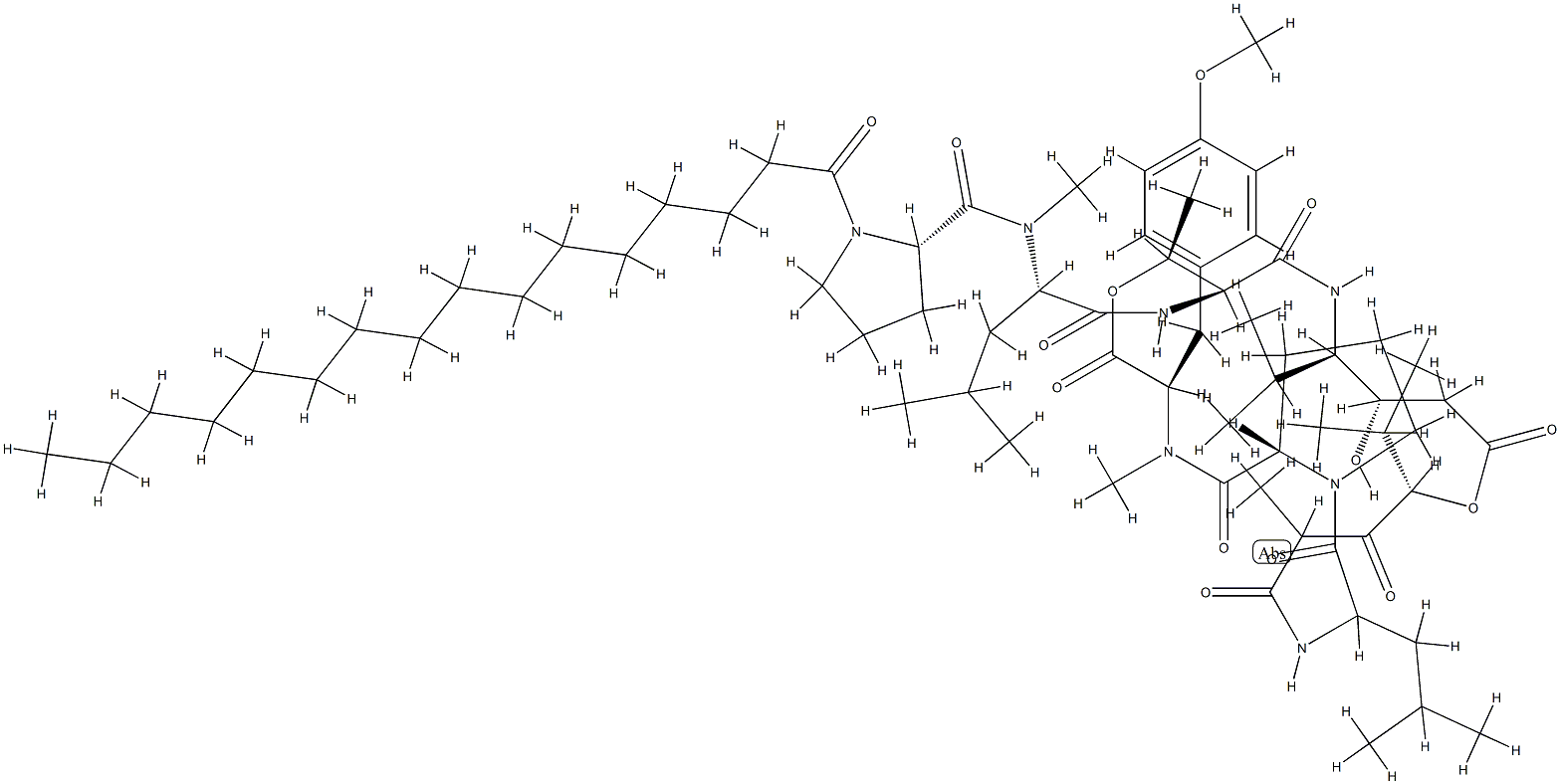 N-[N-Hexadecanoyl-L-Pro-N-methyl-D-Leu-]cyclo[L-Thr*-[(3S,4R)-3-hydroxy-4-isopropyl-γAbu-]-[(2S,4S)-4-hydroxy*-2,5-dimethyl-3-oxohexanoyl]-L-Leu-L-Pro-N,O-dimethyl-L-Tyr-]