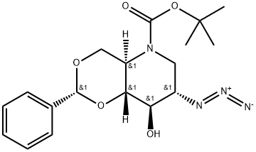 2-叠氮基-4,6-O-亚苄基N-(叔丁氧羰基)-1,2,5-三脱氧-1,5-亚氨基D葡萄糖醇