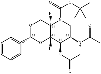 2-乙酰氨基-3-O-乙酰基-4,6-亚苄基的N-BOC-1,2,5-三脱氧-1,5-亚氨基D葡萄糖醇