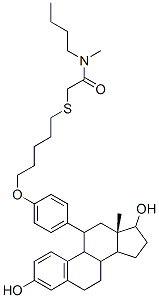 N-butyl-2-(5-(4-(3,17-dihydroxyestra-1,3,5(10)-trien-11-yl)phenoxy)pentylthio)-N-methylacetamide