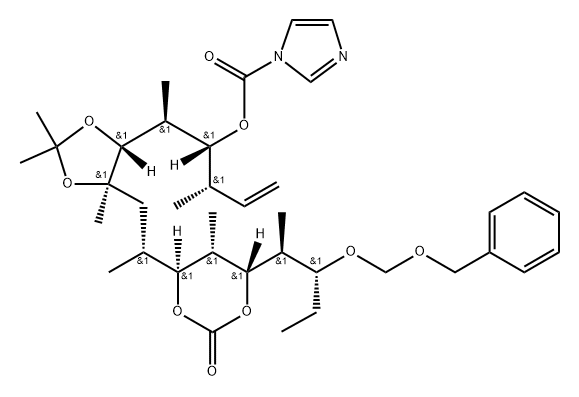 14-benzyloxymethoxy-10,12-O-carbonyl-4-N-imidazolylcarbonyl-6,7-isopropylidene-3,5,7,9,11,13-hexamethylhexadec-1-ene-4,6,7,10,12,14-hexol