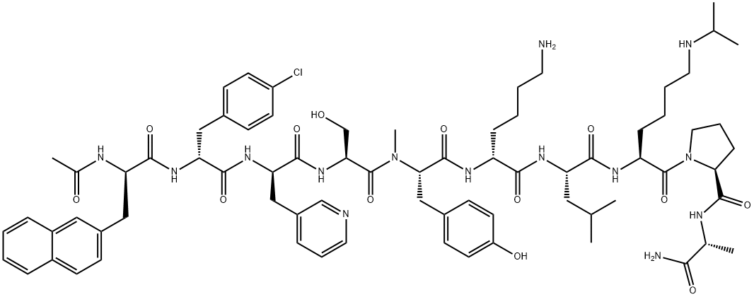 N-acetyl-2-naphthylalanyl-4-chlorophenyalanyl-3-pyridylalanyl-seryl-N-methyltyrosyl-lysyl-leucyl-lysyl-prolyl-alaninamide