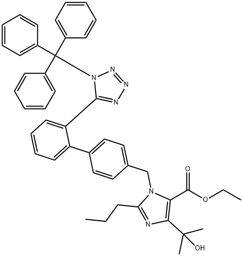 4-(1-羟基-1-甲基乙基)-2-丙基-1-[4-[2-(三苯甲基四氮唑-5-基)苯基]苯基]甲基咪唑-5-羧酸乙酯