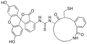 N-(fluoresceinyl)-N'-(1-(6-(3-mercapto-2-benzyl-1-oxopropyl)amino)-1-hexyl)thiocarbamide