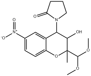 1-(2-(二甲氧基甲基)-3-羟基-2-甲基-6-硝基色烷-4-基)吡咯烷-2-酮