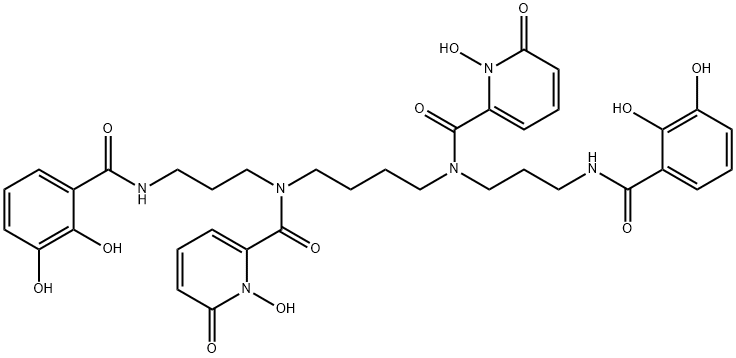 1,14-bis(2,3-dihydroxybenzoyl)-5,10-bis(1-hydroxy-2-pyridon-6-oyl)-1,5,10,14-tetraazatetradecane