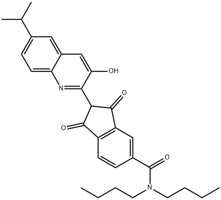 N,N-DI-N-BUTYL-2-(1,2-DIHYDRO-3-HYDROXY-6-ISOPROPYL-2-QUINOLYLIDENE)-1,3-DIOXOINDAN-5-CARBOXAMIDE