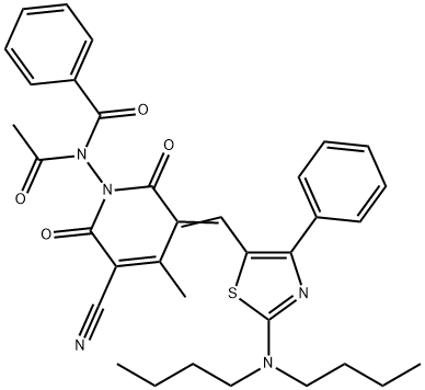 N-acetyl-N-[5-cyano-3-(2-dibutylamino-4-phenylthyazol-5-yl-methylene)-4-methyl-2,6-dioxo-1,2,3,6-tetrahydropyridin-1-yl]benzamide