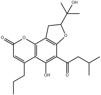 8,9-Dihydro-5-hydroxy-8-(1-hydroxy-1-methylethyl)-6-(3-methyl-1-oxobutyl)-4-propyl-2H-furo[2,3-h]-1-benzopyran-2-one