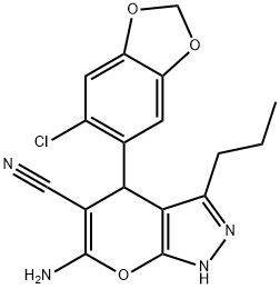 6-amino-4-(6-chloro-1,3-benzodioxol-5-yl)-3-propyl-1,4-dihydropyrano[2,3-c]pyrazole-5-carbonitrile