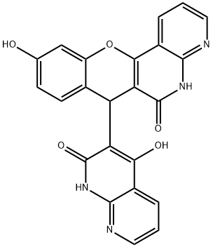 6H-[1]Benzopyrano[3,2-c][1,8]naphthyridin-6-one,7-(1,2-dihydro-4-hydroxy-2-oxo-1,8-naphthyridin-3-yl)-4,7-dihydro-10-hydroxy-(9CI)