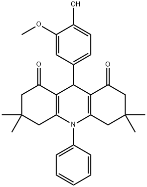 9-(4-hydroxy-3-methoxyphenyl)-3,3,6,6-tetramethyl-10-phenyl-3,4,6,7,9,10-hexahydroacridine-1,8(2H,5H)-dione