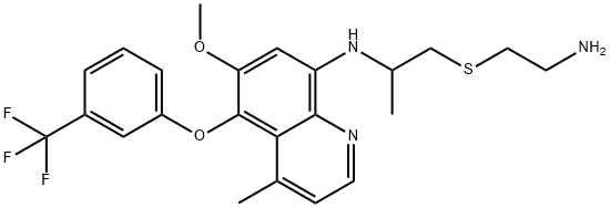 8-((5'-amino-1'-methyl-3'-thiapentyl)amino)-6-methoxy-4-methyl-5-((3-trifluoromethyl)phenoxy)quinoline