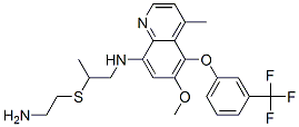 8-((5'-amino-2'-methyl-3'-thiapentyl)amino)-6-methoxy-4-methyl-5-(3-(trifluoromethyl)phenoxy)quinoline