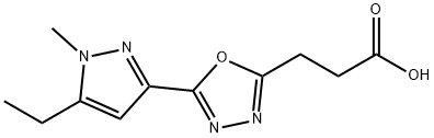 3-[5-(5-乙基-1-甲基-1H-吡唑-3-基)-1,3,4-恶二唑-2-基]丙酸