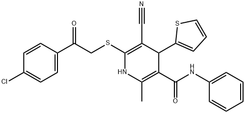 6-((2-(4-chlorophenyl)-2-oxoethyl)thio)-5-cyano-2-methyl-N-phenyl-4-(thiophen-2-yl)-1,4-dihydropyridine-3-carboxamide