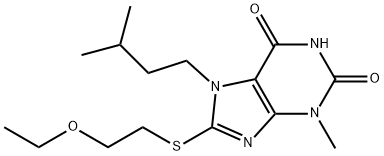 8-((2-ethoxyethyl)thio)-7-isopentyl-3-methyl-3,7-dihydro-1H-purine-2,6-dione