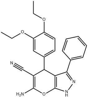 6-amino-4-(3,4-diethoxyphenyl)-3-phenyl-2,4-dihydropyrano[2,3-c]pyrazole-5-carbonitrile