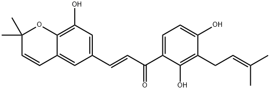 1-(3-(3-methyl-2-butenyl)-2,4-(dihydroxy)phenyl)-3-(2,2-dimethyl-8-hydroxy-2H-benzopyran-6-yl)-2-propen-1-one