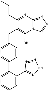 7-Propyl-6-((2'-(1H-tetrazol-5-yl)(1,1'-biphenyl)-4-yl)methyl)-s-triazolo(4,3-a)pyrimidin-5-ol
